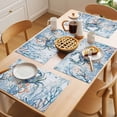 thumbnail image 5 of Crab Placemats Set of 4 Blue Coastal Starfish Ocean Coral Nautical Place Mats Indoor Wipeable Table Mats Washable Cloth Dining Table Placemats for Kitchen Holiday Party Home Decor 13x19 Inch, 5 of 9