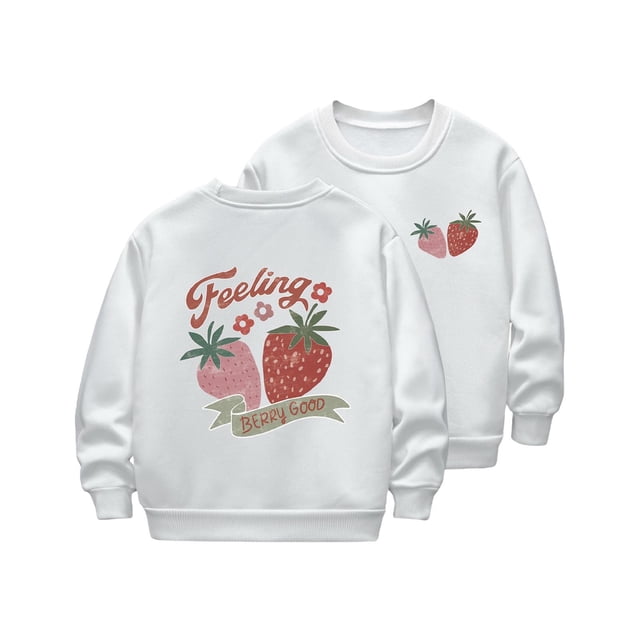 ZACPNCV Chandails en Molleton pour Filles Tout-Petits à Manches Longues à Motifs Col Rond Blanc 3-4 Ans