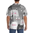thumbnail image 3 of Fotbe Cats Group Camisa Estampada de Manga Corta para Hombre, Casual de Verano, Estilo Playero, Sin Arrugas-XX-Large, 3 of 5