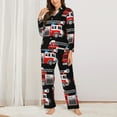 thumbnail image 2 of Fotbe Fire and Rescue Truck Pattern Long Sleeve Pajama Set for Women,Sleepwear Set,2-piece Loungewear Set,Soft PJs Comfy Nightwear with Pockets -X-Large, 2 of 7