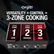 Char-Griller® Flat Iron® 3-Burner Gas Griddle with Lid in Black