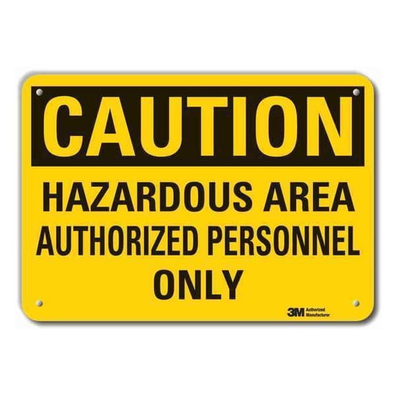 Lyle Rflctv Hazard Area Caution Sign,10x14in LCU3-0376-RA_14x10