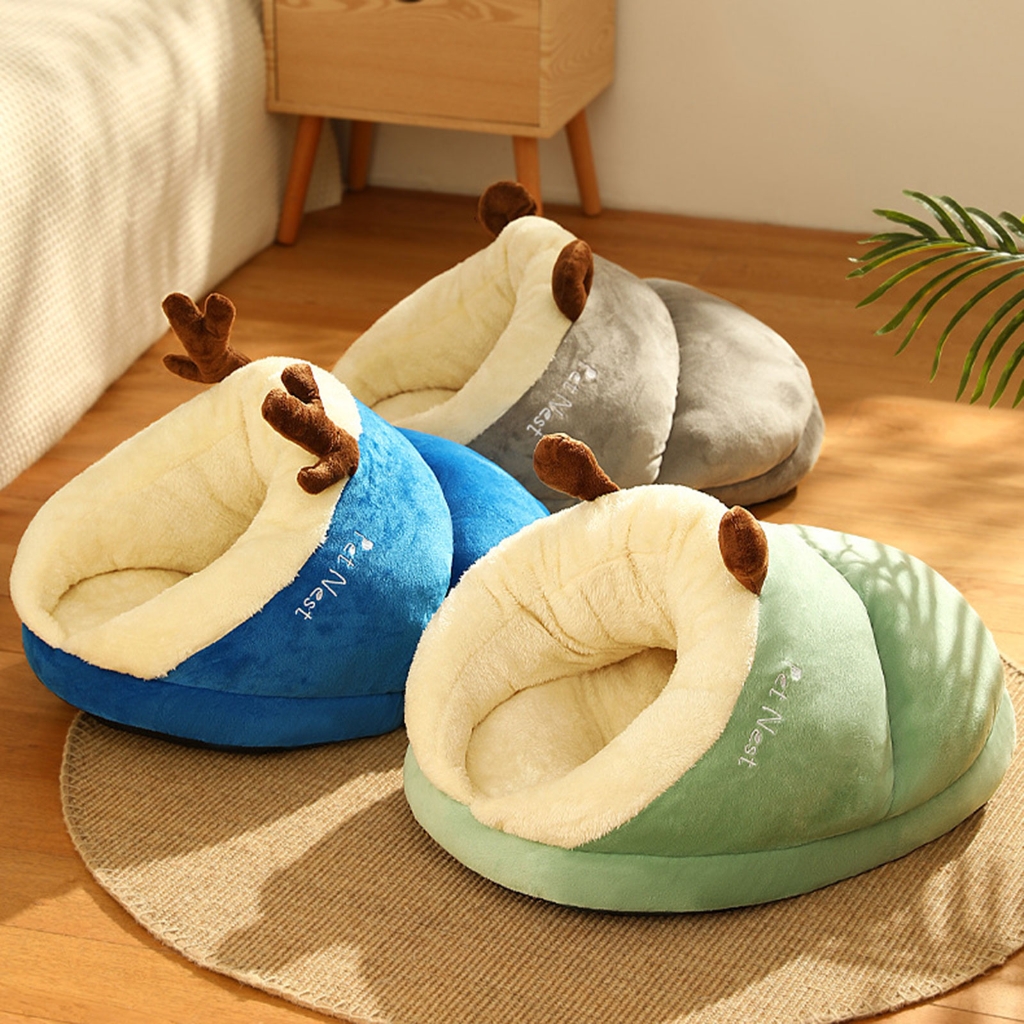 Cat Bed Soft Plush Cat Bed Comfortable Pet Bed Machine Washable for Small Cat