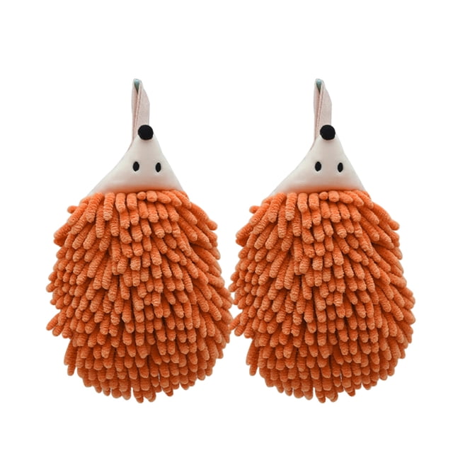 Hand Towels for Bathroom Hedgehog Chenille Towel Cute Hanging Handball Towel Thickened Water Absorbent Hanging Multi-Functional Towel Kitchen Hand Towels