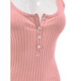 thumbnail image 3 of Women Ribbed Spagehtti Strap Camisole Crop Vest Tank Top With Buttons, 3 of 4