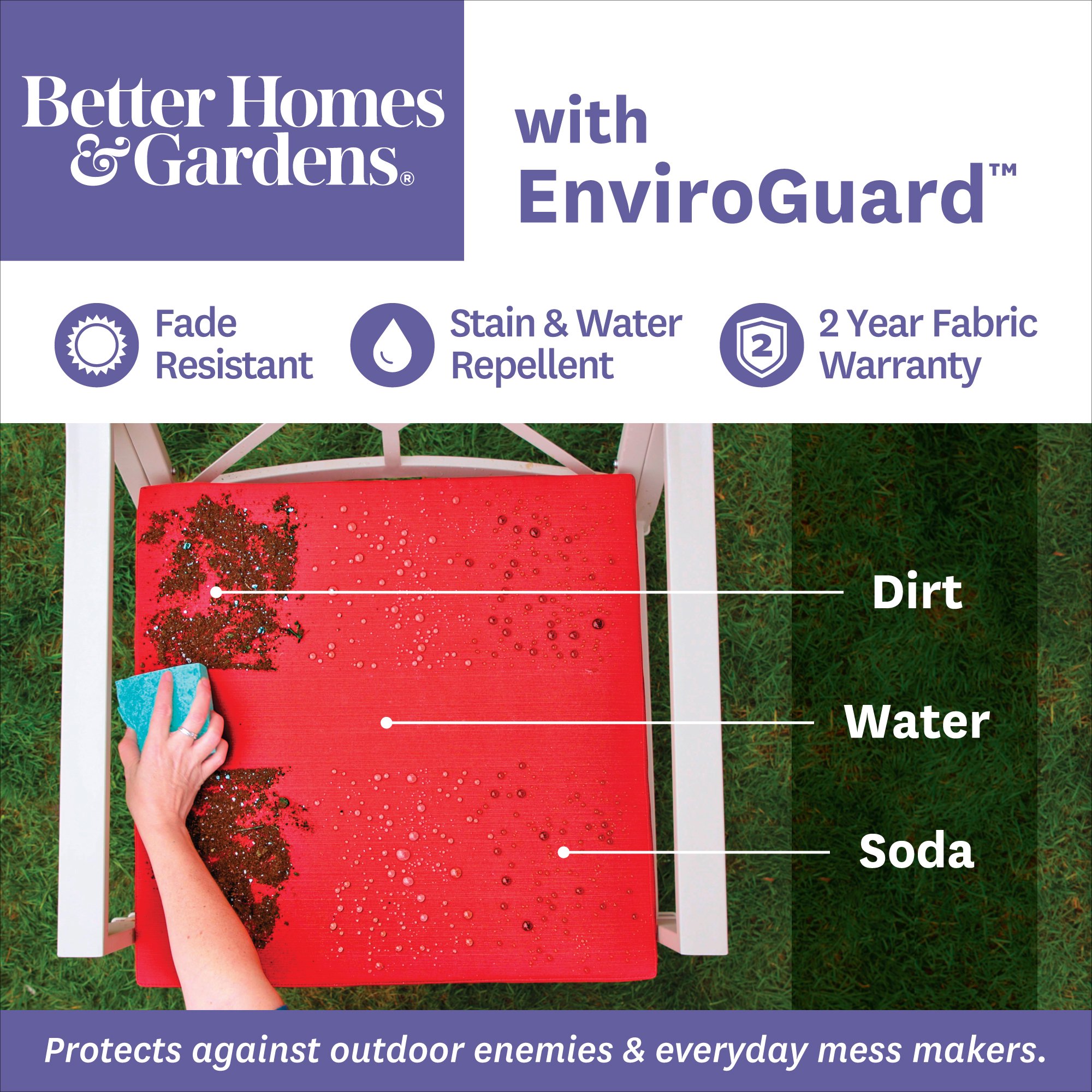 Better Homes Gardens Indigo Stripe 46 X 17 In Bench Cushion W Enviroguard Walmart Com Walmart Com