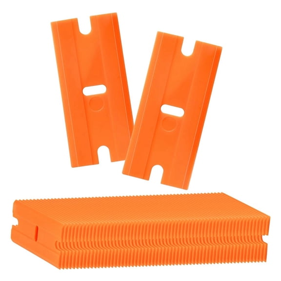 500 Pcs Plastic Razors Blades, Double Edged Blades, Plastic Knife Blades Replacement Suit for Cleaning Glass