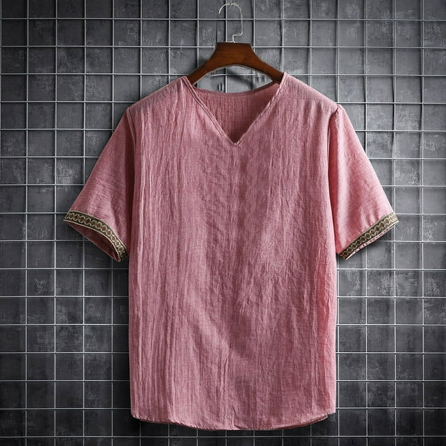 pstuiky camisetas camisas para hombre, Camisa informal de manga corta con cuello en V para hombre, cómoda y a la moda. camisas casuales para hombre xxxl