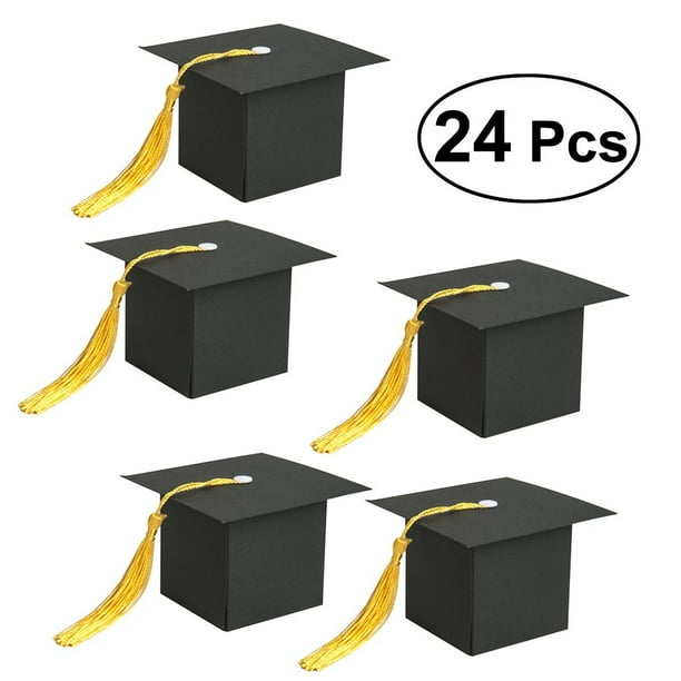 24Pcs Graduation Cap Shaped Gift Box Candy Sugar Chocolate Box for