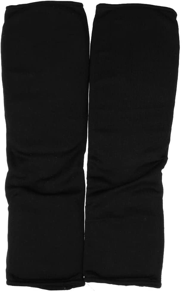Shin Guard Fabric Taekwondo Karate Foot Sparring Gear Pads 2 Color,Black,Medium,F82427