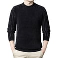 thumbnail image 4 of LOVZFMLL Sweaters for Men, Solid Color Acrylic Crew Neck Ribbed Pullover, Casual Basic Everyday Stretchy, Warm Winter Tops, Fall Clothes, 4 of 4
