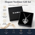 thumbnail image 2 of 925 Sterling Silver April Birthstone Necklace for Women, Rose Flower Heart Pendant Jewelry, Birthday Valentines Mother's Day, 2 of 6