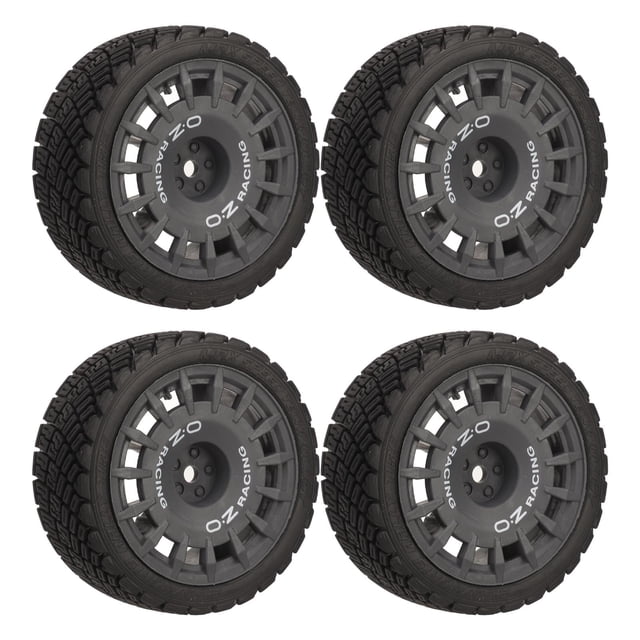 4 Pcs Ensemble de Roues RC, Pneus en Caoutchouc pour Voiture RC Haute Résistance à l'Usure Coussinage Fort 1/10 RC sur Route