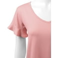 thumbnail image 4 of Doublju Women's Short Sleeves Flare Tunic Tops for Leggings Flowy Shirt with Plus Size, 4 of 4