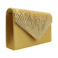 thumbnail image 4 of Baohd Sac Enveloppe en Polyester pour Femmes Rectangulaire avec Strass Sac à Main de Mariage Couleur Unie Or, 4 of 6