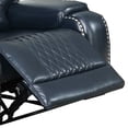 thumbnail image 2 of Diamond Tufted Leatherette Manual Recliner, Navy Blue, 2 of 3