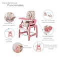 thumbnail image 2 of Silla Alta D'Bebe  Multiconfort 2 en 1 convertible en escritorio Rosa, 2 of 4