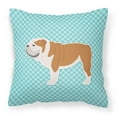 thumbnail image 2 of Carolines Treasures BB3662PW1818 English Bulldog Checkerboard Pink Fabric Decorative Pillow, 2 of 5