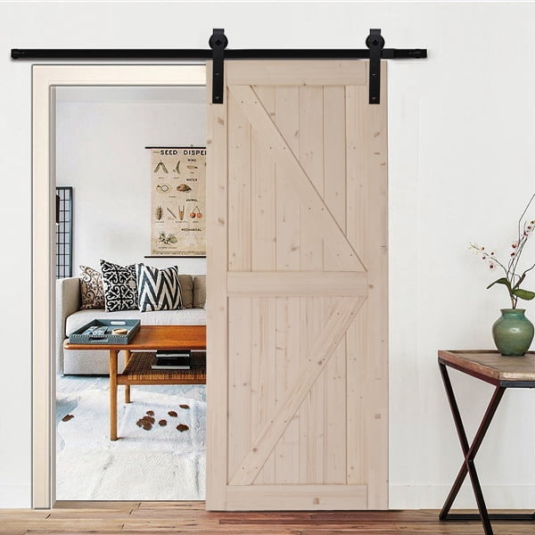 Heavy Duty Sliding Barn Door, 36" x 84" DIY Unfinished Sliding Barn