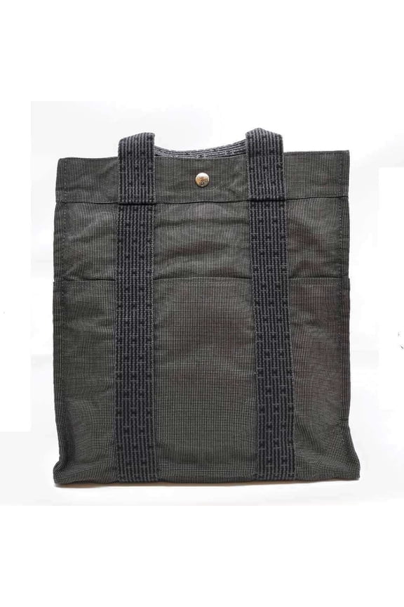 Pre-Owned Herms Air Line Ad MM Backpack Rucksack Gray Canvas HERMES (Good)