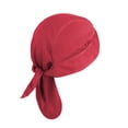 thumbnail image 3 of Toptie Do Rag Cooling Cycling Skull Cap Headwrap Helmet Liner Pirate Beanie Hat-Red, 3 of 8