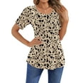 thumbnail image 2 of Fantaslook Blouses for Women Pleated Short Sleeve Tunic Tops Dressy Casual Summer Shirts, 2 of 8