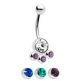 thumbnail image 1 of Surgical Steel Belly Button Ring with 3 CZ Jewel Design, 1 of 1