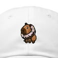 thumbnail image 2 of Dalix Capybara Donut Cap Embroidered Dad Baseball Hat Cotton Adjustable Womens in White, 2 of 5