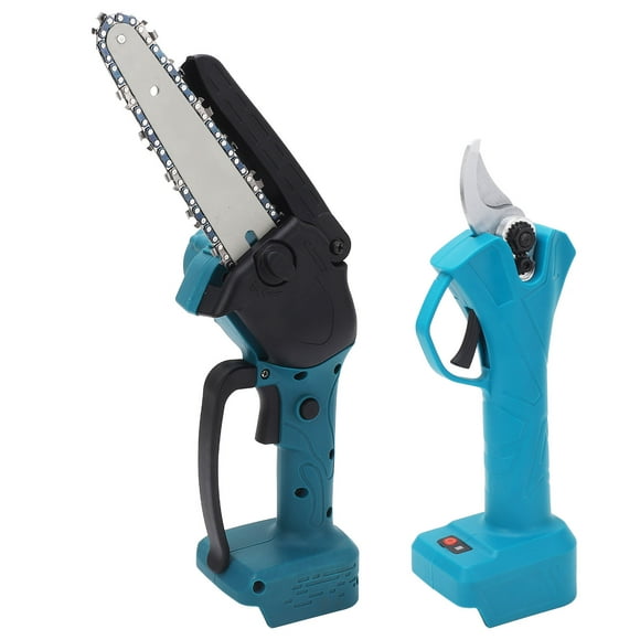 Electric Pruner, Battery Operated Cordless Chainsaw 600W Brushless Motor Safety Switch for Garden