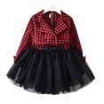 thumbnail image 1 of ITFABS Robe Bébé Fille Rouge et Noire Jupe Tutu à Carreaux Robe de Princesse pour Fête, 1 of 6