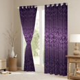 thumbnail image 3 of Manfei Damask Floral Black Out Curtains,Retro Baroque Flower Curtains Pack of 2 (42x63 Each),Purple Black Ombre Bedroom Curtains For Boys Kids,Microfiber Bedroom Decor, 3 of 6