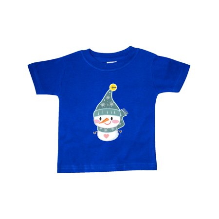 

Inktastic Cute Christmas Snowman in Blue Hat and Scarf Gift Baby Boy or Baby Girl T-Shirt