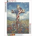 thumbnail image 2 of HsdsBebe Independence Day DIY Diamond Art Painting Kit,Decorated Crucifix Art Craft Gem Painting Adult and Children DIY FullRound 5D Diamond Drill Kit, 2 of 6