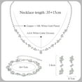 thumbnail image 6 of Silver Jewelry Sets for Women Rhinestone Necklace Dangle Earrings Bracelet Set Bridal Wedding Jewelry Sets for Brides Bridemaid Prom Costume Accessories Jewelry, 6 of 7