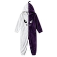thumbnail image 2 of White Halloween Pumpkin Onesie Adult Polyester Funny Halloween Costume,Casual Comfy Sleepwear Homewear,Adult Hooded Jumpsuit for Cosplay Party 4XL, 2 of 5