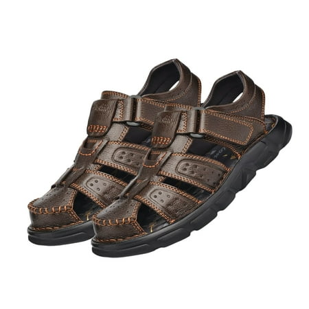 

Linyer Sandal Hole Hollow Round Letter Sandals Fashion Stylish Breathable Shoes Casual Leather Stable Sand Summer