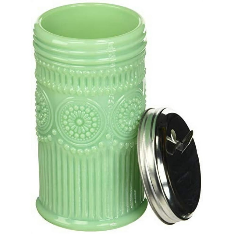 Tablecraft Jadeite Glass Collection 10 oz Sugar Shaker with Stainless Steel  Top