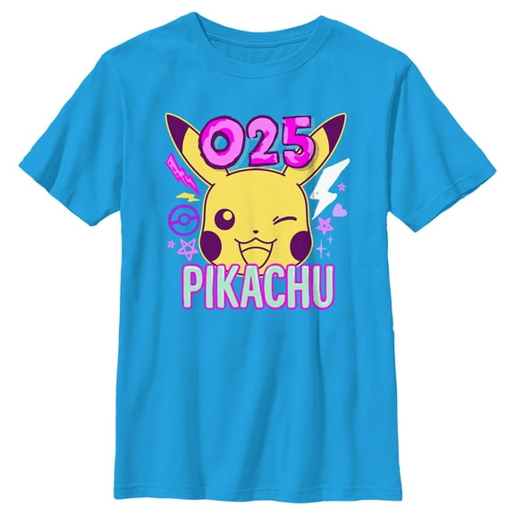 Boy's Pokemon 025 Pikachu Graphic Tee Turquoise X Large