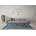thumbnail image 3 of Ahgly Company Indoor Round Oriental Light Blue Traditional Area Rugs, 8' Round, 3 of 4