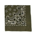 thumbnail image 2 of Rothco 2779 22 x 22 in. Trainmen Paisley Bandana, Olive Drab, 2 of 2
