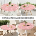 thumbnail image 7 of Pink Gold Marble Pattern Round Fitted Tablecloth with Elastic Edge,Dining Table Cover Waterproof,Outdoor Round Tablecloth for Camping,Dining,Indoor and Outdoor, 7 of 7