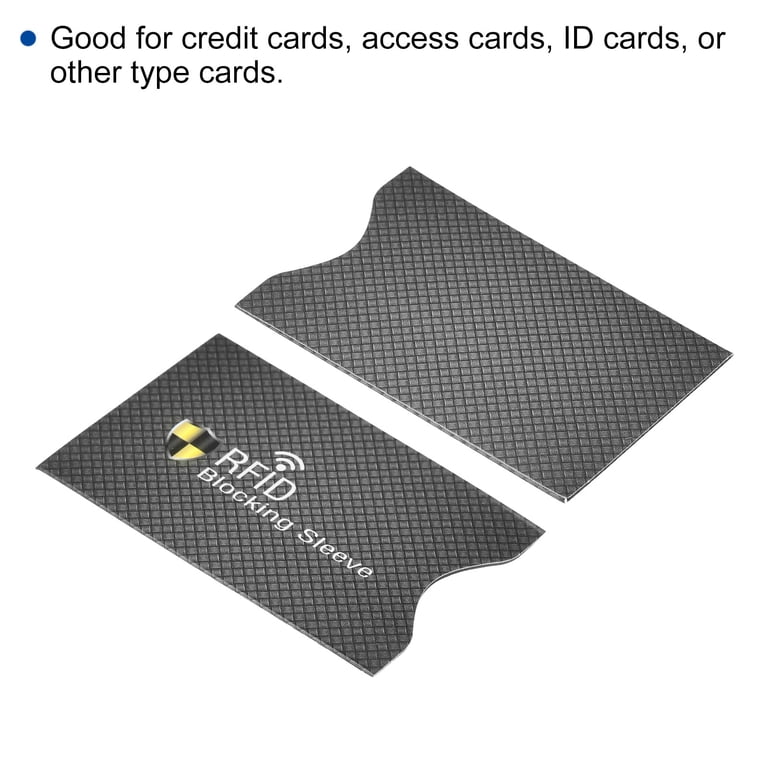 access card sleeves Uxcell Protect NFC Holder Rfid Blocking Credit Sleeves, Black 20 Pack, Men's, Size: One size 007 Available to Consumer White Gift Card & Hotel