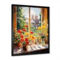 thumbnail image 2 of Designart "Summer Flowers from Farmhouse Windows III" Floral Framed Wall Art - Traditional Yellow Window Hallway Framed Wall Art Decor, 2 of 6