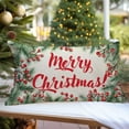 thumbnail image 5 of Merry Christmas Pillow Cover 12x20 Inch Red Berry Greenery Pine Leaves Outdoor Christmas Decorations Xmas Winter Holiday Lumbar Decorative Throw Pillow Case for Home Couch Living Room Decor, 5 of 6