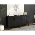 thumbnail image 6 of LKTART Sideboard Buffet,Mid Century Modern Storage Cabinet with Doors and Shelves, Boho Style Wooden Buffet Cabinet for Living Room,Black, 6 of 10