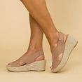 thumbnail image 3 of JFBUJC Espadrilles Compensées pour Femmes Sandales d'Été à Plateforme avec Bride Cheville Taille, 3 of 5