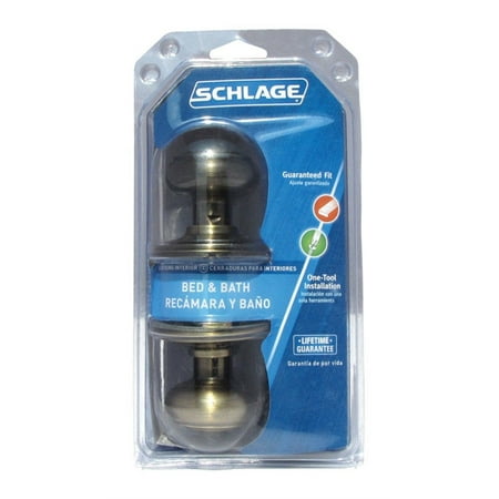 Schlage Georgian Antique Brass Privacy Lockset 1-3/4 in.