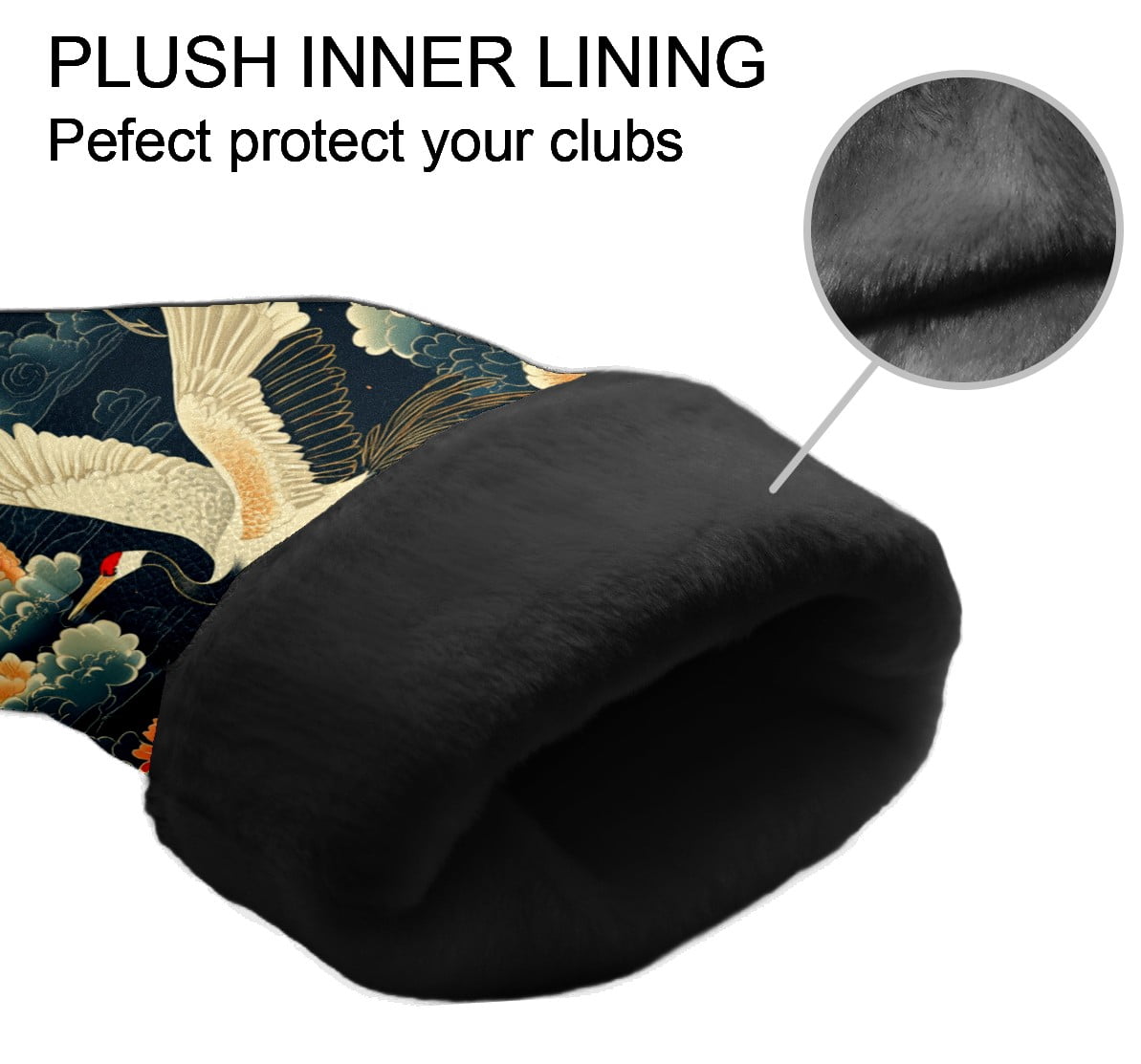 Golf Club Covers PU Leather Waterproof Head Covers for Fairway Woods Hybrids Cranes White Clouds