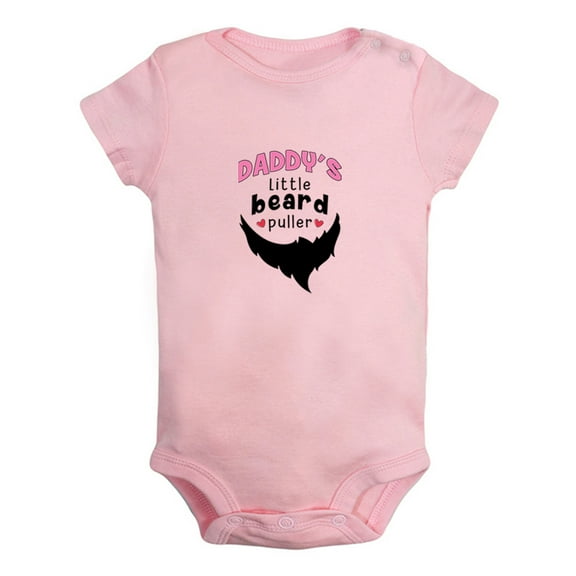 Daddy's Little Beard Puller Funny Rompers For Babies, Newborn Baby Unisex Bodysuits, Infant Jumpsuits, Toddler 0-12 Months Kids One-Piece Oufits (Pink, 6-12 Months)