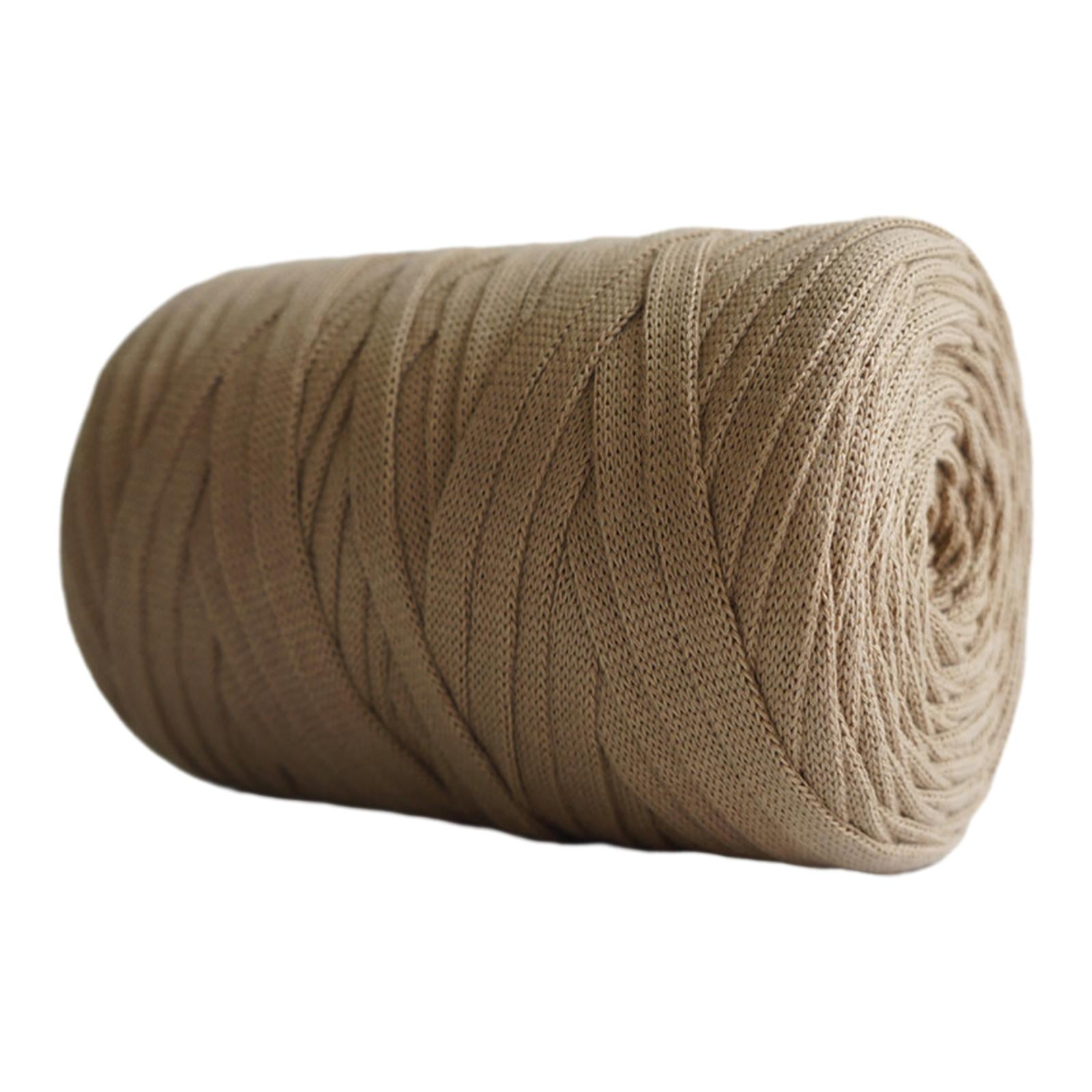 Knitting Yarn Spaghetti Yarn Blanket Cushion, Crocheting Chunky Yarn, Fabric Cloth Yarn for Rugs Bags, Cushion Throw Blanket Brown